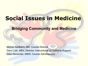 Social Issues in Medicine - Curry School of Education