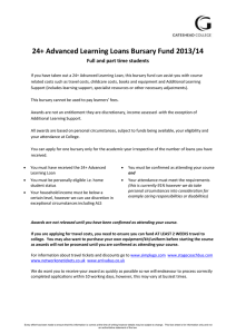 24+ Advanced Learning Loans Bursary Fund 2013/14 Full and part