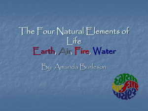 The Four Natural Elements of Life Earth, Air, Fire, Water