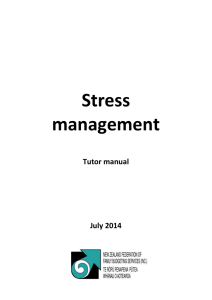 Stress management - tutor manual