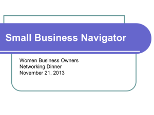 Small Business Navigator Formal/Informal/Direct * Formal is above