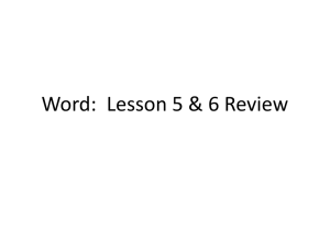 Word: Lesson 5 & 6 Review