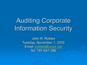 Auditing Corporate Information Security