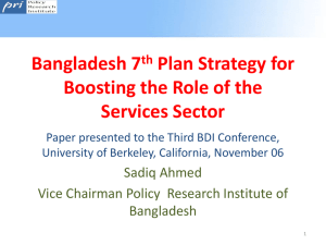 BDI 7th Plan Boosting the Services Sector November 06, 2015