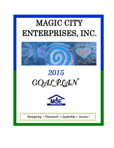 MCE 2015 Goal Plan - Magic City Enterprises
