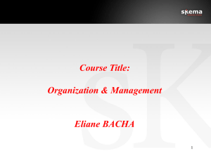 Introduction to Management & Managers CM1