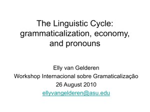 The Linguistic Cycle: grammaticalization, economy, and pronouns
