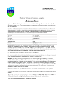 MSc Business Analytics Reference Form