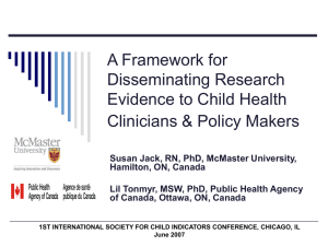 A Framework for Disseminating Research Evidence to Child Health