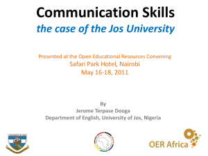 PHEA/ Communication Skills * the case of Jos University