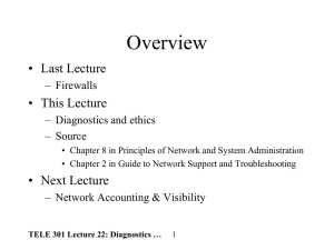 TELE 301 Lecture 22: Diagnostics