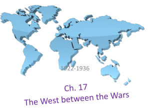 Ch. 17 The West between the Wars