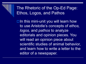 The Rhetoric of the Op-Ed Page: Ethos, Logos, and