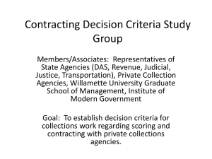 Contracting Decision Criteria Study Group