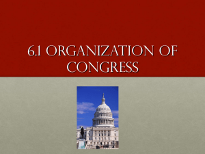 6.1 How Congress is Organized