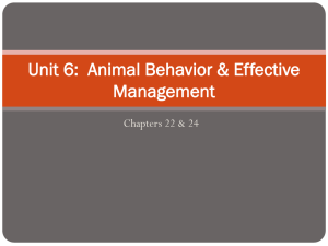 Unit 4: Animal Behavior & Effective Management