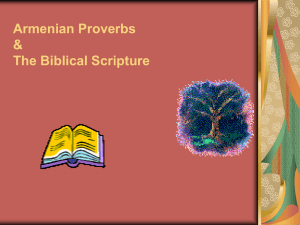 Armenian Proverbs & The Biblical Scripture A Work-in