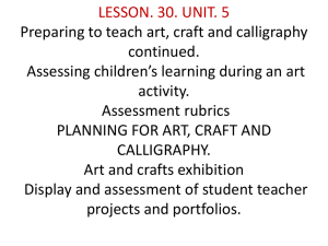 LESSON. 30. UNIT. 5 Preparing to teach art, craft and calligraphy