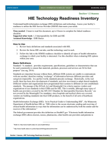 1 HIE Technology Readiness Inventory