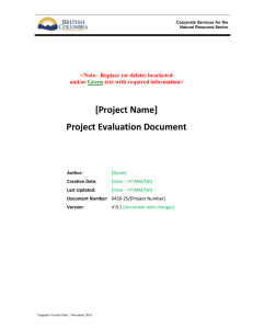 Project Evaluation Document