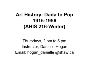 Art History _Dada to Pop_lecture #2_blog notes