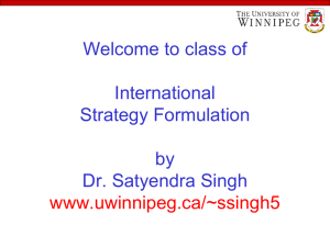 International strategy formulation