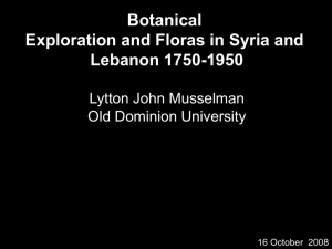 Botanical Exploration and Floras in Syria and Lebanon 1750-1950