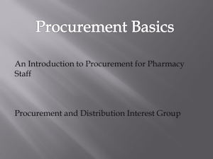 PDIG Procurement Basics Course - Guild of Healthcare Pharmacists