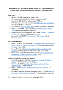 suggested titles - School of Politics and International Relations