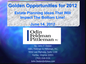 BB&T June 2012 - Dedon on Estate Planning
