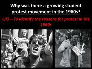 Why was there a growing student protest movement in the 1960s?