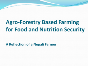 Agro-Forestry Based Farming for Food and Nutrition Security