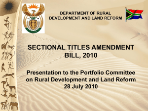 Sectional Titles Amendment Bill
