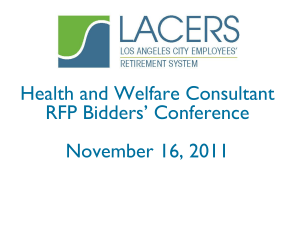 Health and Welfare Consultant RFP Bidders' Conference