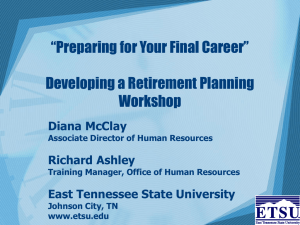 Preparing for Your Final Career - East Tennessee State University