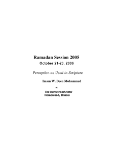 10-21-2005 Ramadan Session Introductory comments