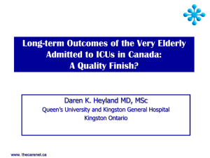 Long-term Outcomes of the Very Elderly Admitted to ICUs in Canada