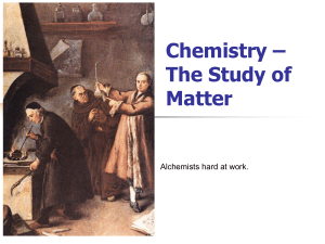 Chemistry * The Study of Matter - SchoolWorld an Edline Solution