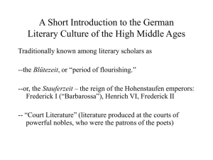 A short introduction to the Literary Culture of the High Middle Ages