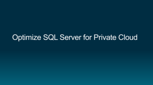 Optimize SQL Server for Private Cloud