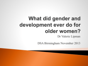 What did gender and development ever do for older women?