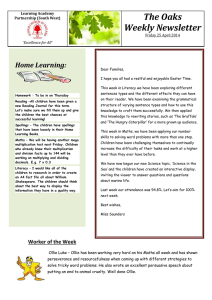 Weekly Newsletter dated 25th April 2014