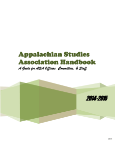 2014-2015 Appalachian Studies Association Handbook A Guide for