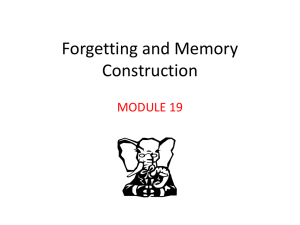 Forgetting and Memory Construction