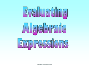 algebraic expression