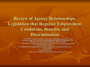 Laws Regulating Employment Conditions, Benefits, and Discrimination