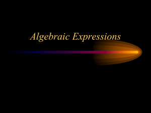 Algebraic Expressions - Biloxi Public Schools