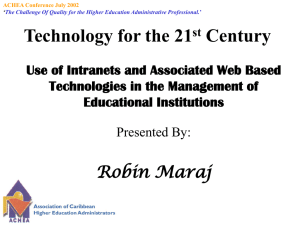 Use of Intranets and Associated Web Based