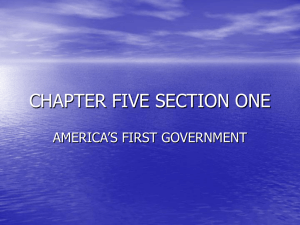 Articles of Confederation, chapter five section one