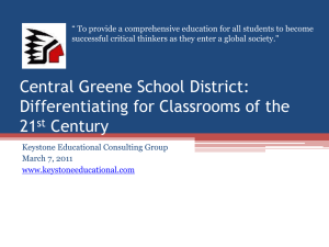 Central Greene School District: Differentiating for Classrooms of the